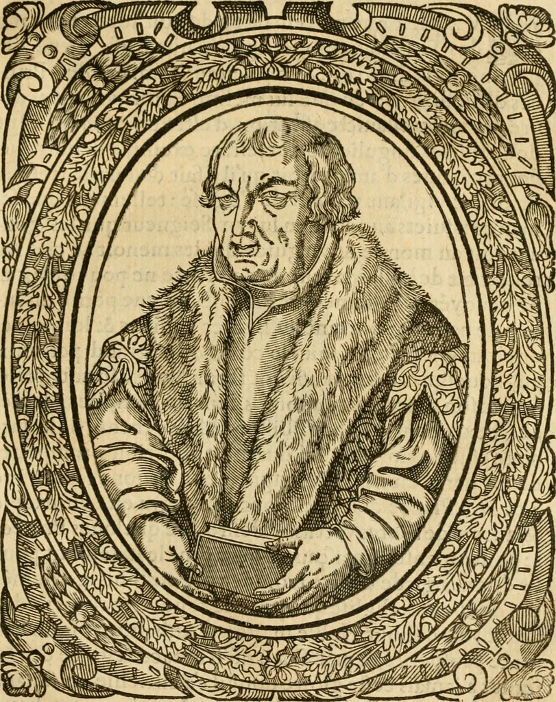 An illustration from Les vrais povrtraits des hommes illvstres en piete et doctrine : dv trauail desquels Diev s'est serui en ces derniers temps, pour remettre sus la vraye Religion en diuers pays de la chrestienté : auec les descriptions de leur vie & de leurs faits plus memorables : plvs, qvaranteqvatre emblemes chrestiens, 1581, leaf 42