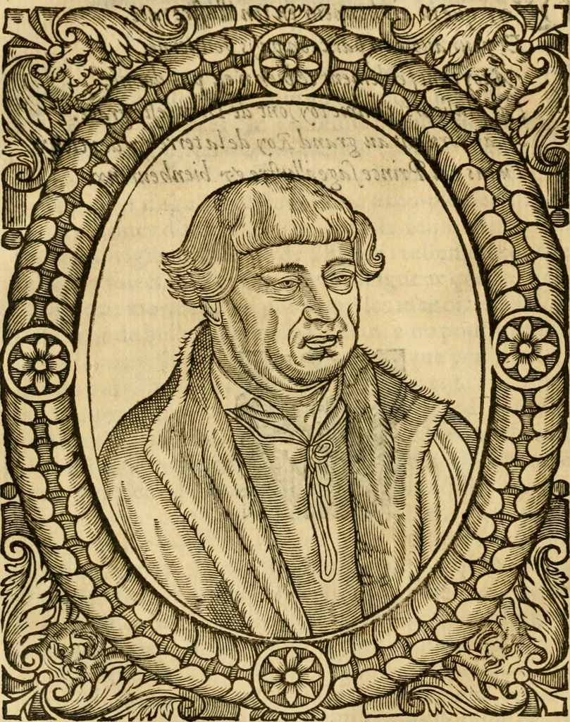 An illustration from Les vrais povrtraits des hommes illvstres en piete et doctrine : dv trauail desquels Diev s'est serui en ces derniers temps, pour remettre sus la vraye Religion en diuers pays de la chrestienté : auec les descriptions de leur vie & de leurs faits plus memorables : plvs, qvaranteqvatre emblemes chrestiens, 1581, leaf 45