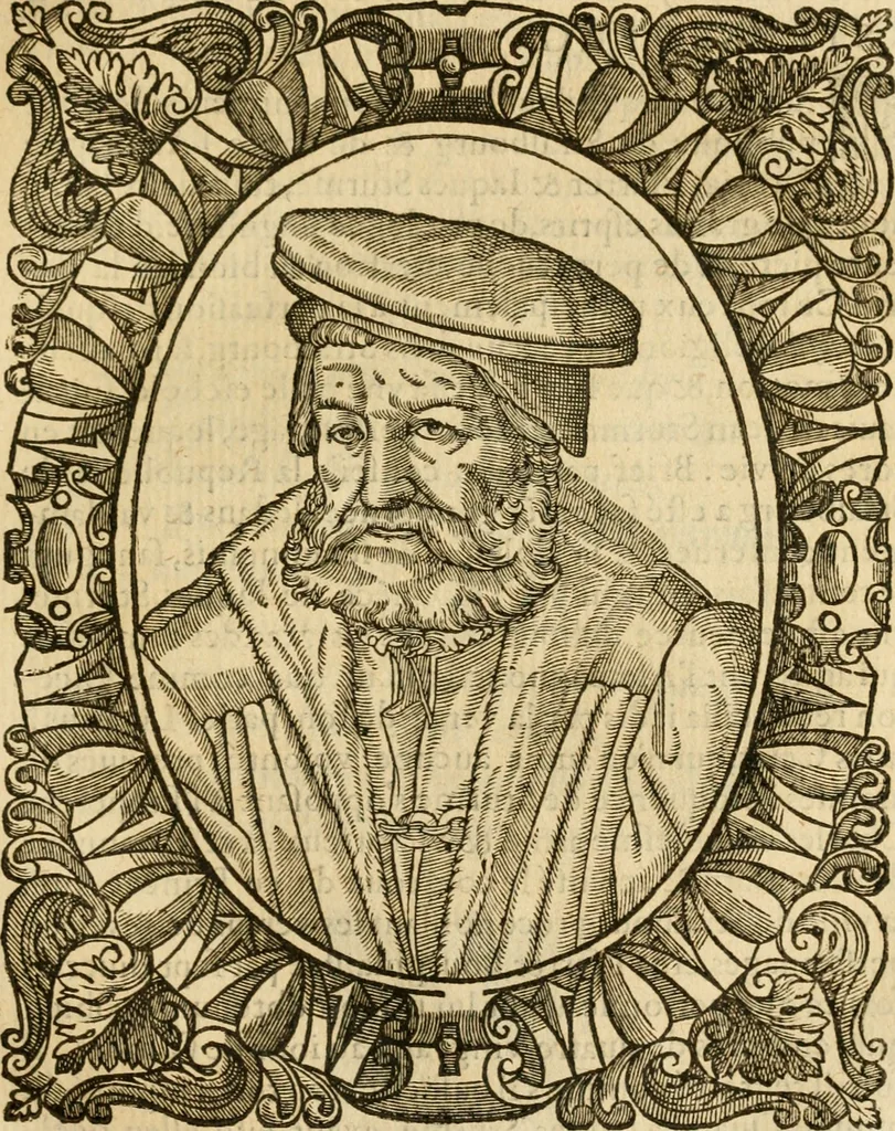 An illustration from Les vrais povrtraits des hommes illvstres en piete et doctrine : dv trauail desquels Diev s'est serui en ces derniers temps, pour remettre sus la vraye Religion en diuers pays de la chrestienté : auec les descriptions de leur vie & de leurs faits plus memorables : plvs, qvaranteqvatre emblemes chrestiens, 1581, leaf 56