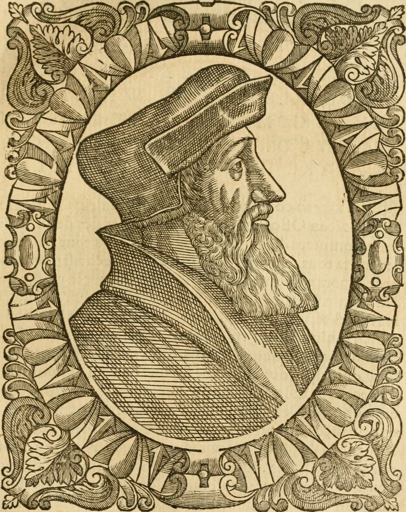 An illustration from Les vrais povrtraits des hommes illvstres en piete et doctrine : dv trauail desquels Diev s'est serui en ces derniers temps, pour remettre sus la vraye Religion en diuers pays de la chrestienté : auec les descriptions de leur vie & de leurs faits plus memorables : plvs, qvaranteqvatre emblemes chrestiens, 1581, leaf 94