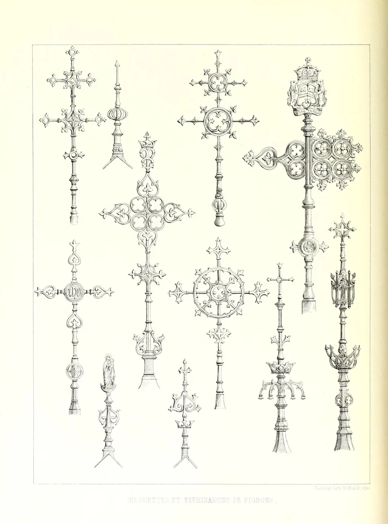 An illustration from Les vrais principes de l'architecture ogivale ou chrétienne : avec des remarques sur leur renaissance au temps actuel, 1850, leaf 122