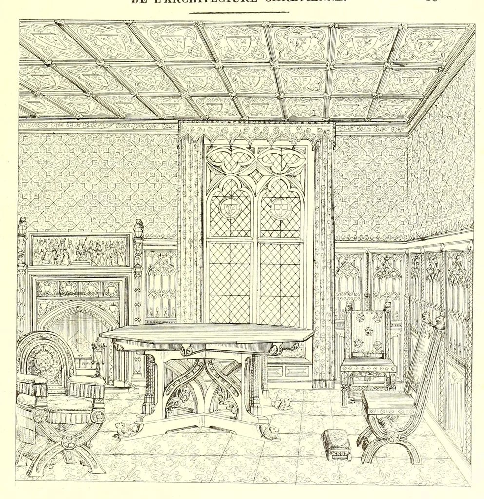 An illustration from Les vrais principes de l'architecture ogivale ou chrétienne : avec des remarques sur leur renaissance au temps actuel, 1850, leaf 155