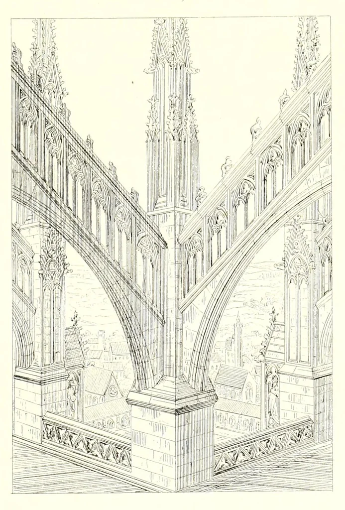 An illustration from Les vrais principes de l'architecture ogivale ou chrétienne : avec des remarques sur leur renaissance au temps actuel, 1850, leaf 89