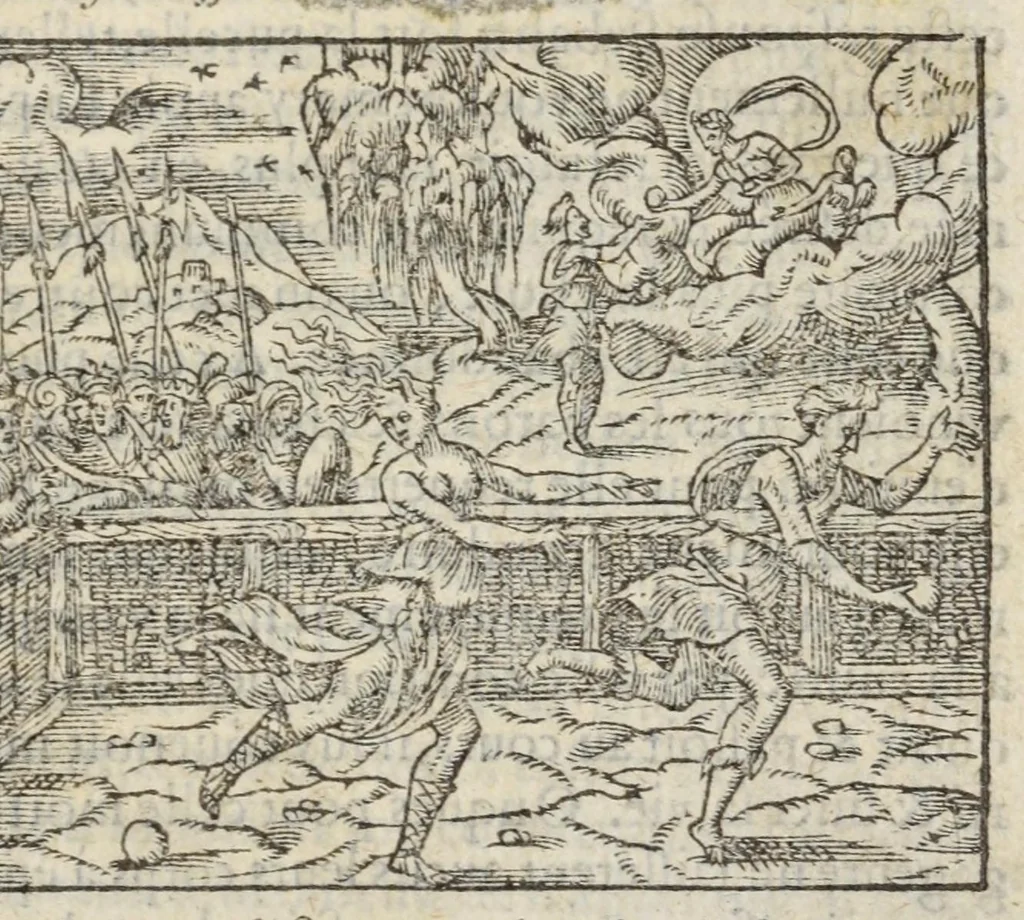An illustration from Les XV. livres de la Metamorphose d'Ovide, poete treselegant : contenants l'Olympe des hystoires poetiqves, traduitz de latin en françois, 1574, leaf 491