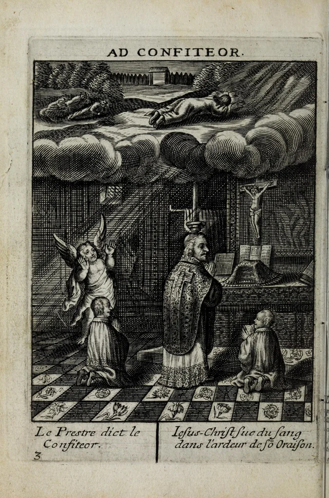 An illustration from Le tableau de la Croix representé dans les ceremonies de la Ste. messe : ensemble le tresor de la deuotion aux soufrances de N.re S. I.C. : le tout enrichi de belles figures, 1652, leaf 20