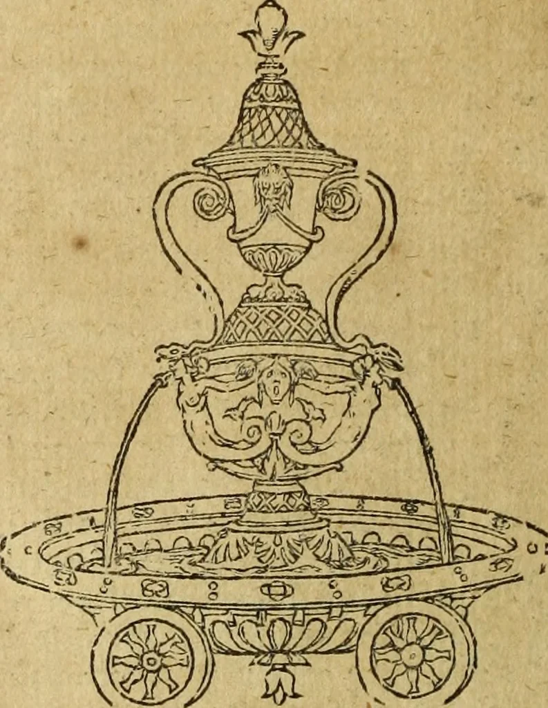 An illustration from Le tableav des riches inventions couuertes de voile des feintes amoureuses, qui sont representees dans le Songe de Poliphile, desvoilees des ombres d Songe & subtilement exposees par Beroalde, 1600, leaf 107