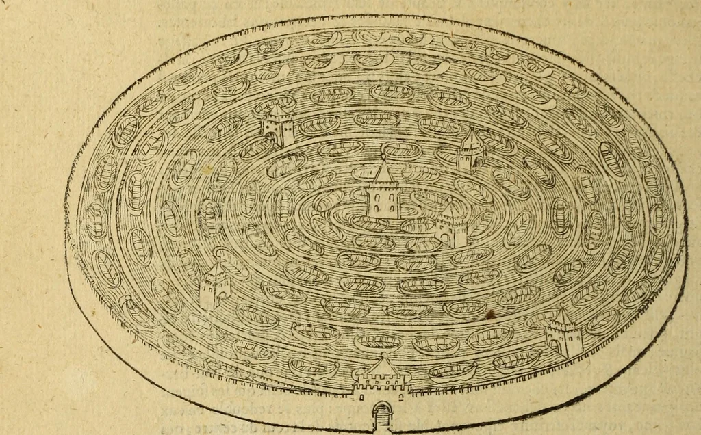 An illustration from Le tableav des riches inventions couuertes de voile des feintes amoureuses, qui sont representees dans le Songe de Poliphile, desvoilees des ombres d Songe & subtilement exposees par Beroalde, 1600, leaf 123