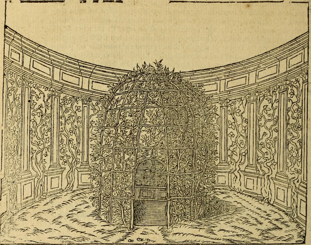 An illustration from Le tableav des riches inventions couuertes de voile des feintes amoureuses, qui sont representees dans le Songe de Poliphile, desvoilees des ombres d Songe & subtilement exposees par Beroalde, 1600, leaf 125
