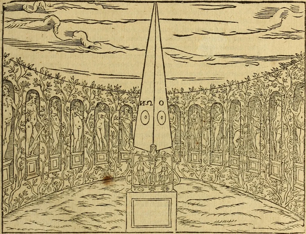 An illustration from Le tableav des riches inventions couuertes de voile des feintes amoureuses, qui sont representees dans le Songe de Poliphile, desvoilees des ombres d Songe & subtilement exposees par Beroalde, 1600, leaf 126