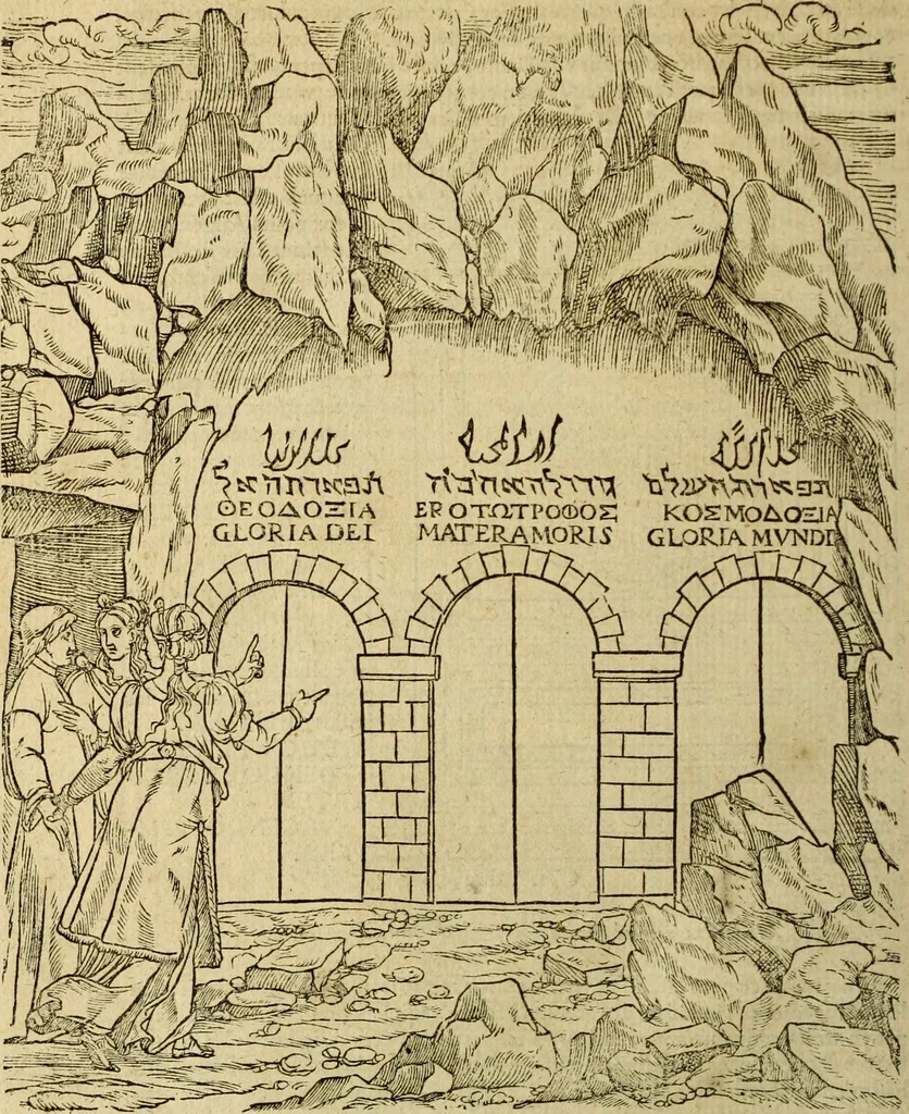 An illustration from Le tableav des riches inventions couuertes de voile des feintes amoureuses, qui sont representees dans le Songe de Poliphile, desvoilees des ombres d Songe & subtilement exposees par Beroalde, 1600, leaf 131