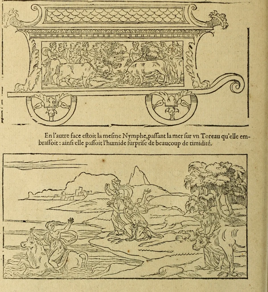 An illustration from Le tableav des riches inventions couuertes de voile des feintes amoureuses, qui sont representees dans le Songe de Poliphile, desvoilees des ombres d Songe & subtilement exposees par Beroalde, 1600, leaf 145