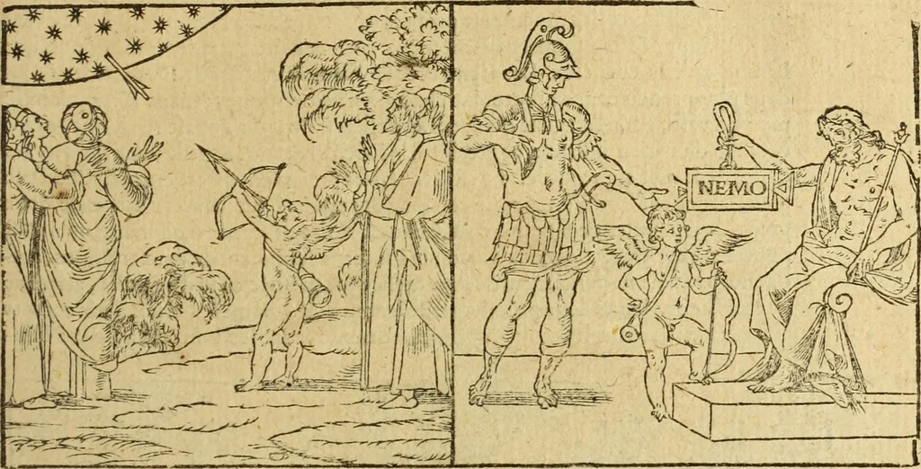 An illustration from Le tableav des riches inventions couuertes de voile des feintes amoureuses, qui sont representees dans le Songe de Poliphile, desvoilees des ombres d Songe & subtilement exposees par Beroalde, 1600, leaf 146