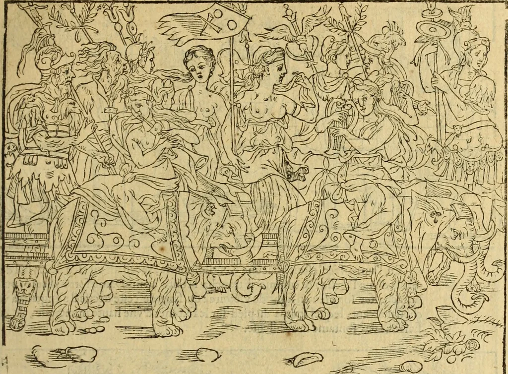 An illustration from Le tableav des riches inventions couuertes de voile des feintes amoureuses, qui sont representees dans le Songe de Poliphile, desvoilees des ombres d Songe & subtilement exposees par Beroalde, 1600, leaf 152