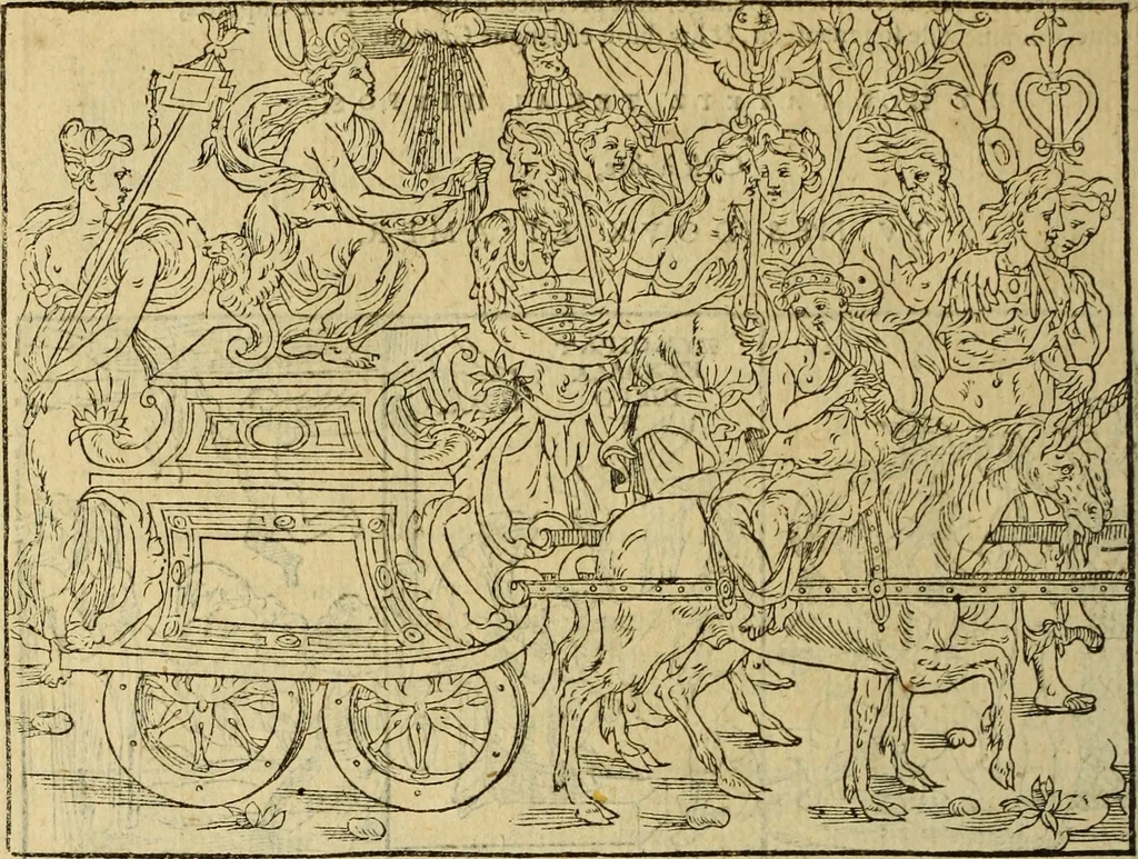 An illustration from Le tableav des riches inventions couuertes de voile des feintes amoureuses, qui sont representees dans le Songe de Poliphile, desvoilees des ombres d Songe & subtilement exposees par Beroalde, 1600, leaf 155