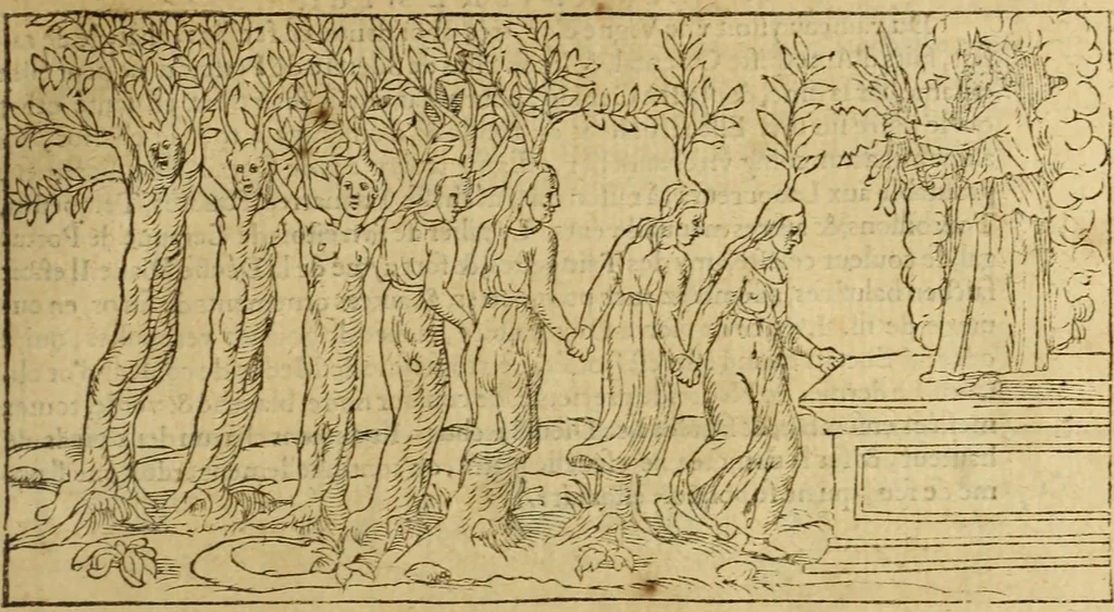 An illustration from Le tableav des riches inventions couuertes de voile des feintes amoureuses, qui sont representees dans le Songe de Poliphile, desvoilees des ombres d Songe & subtilement exposees par Beroalde, 1600, leaf 160