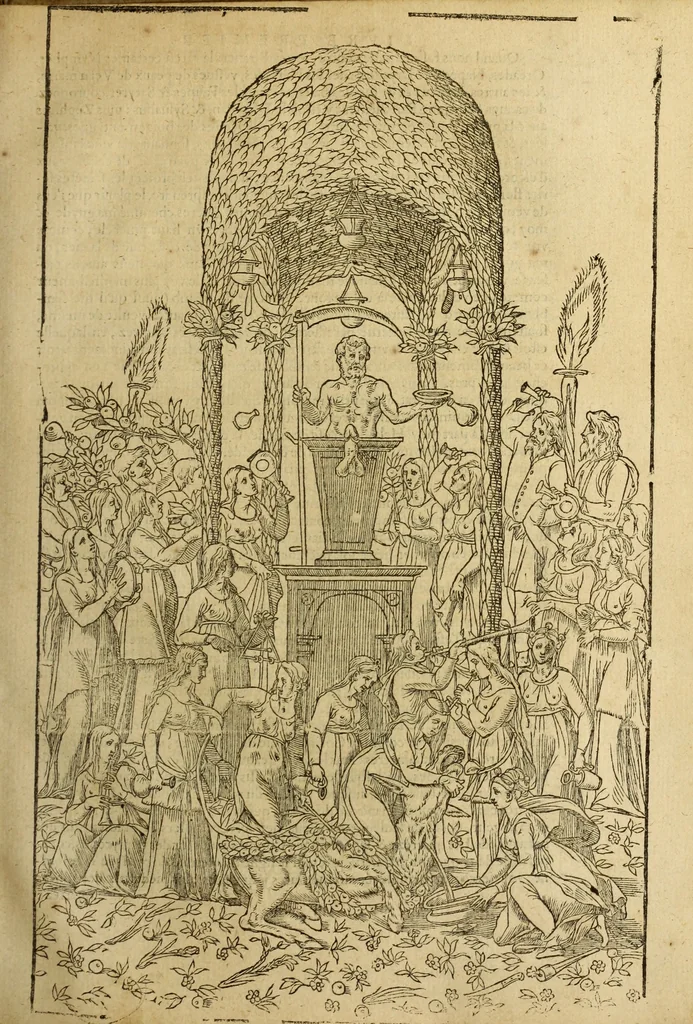 An illustration from Le tableav des riches inventions couuertes de voile des feintes amoureuses, qui sont representees dans le Songe de Poliphile, desvoilees des ombres d Songe & subtilement exposees par Beroalde, 1600, leaf 174