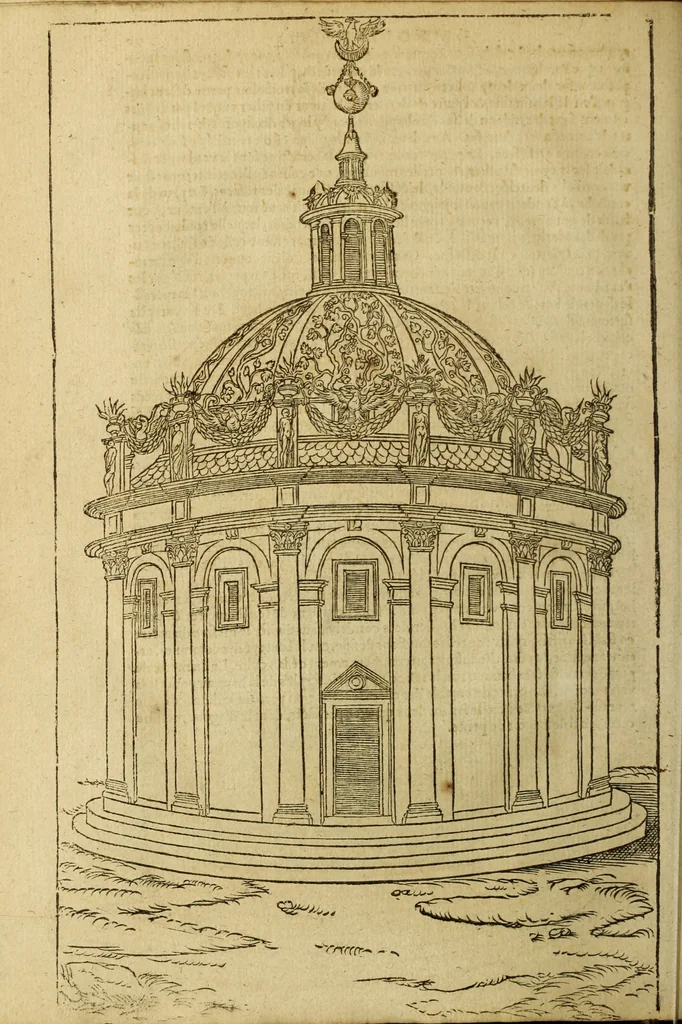 An illustration from Le tableav des riches inventions couuertes de voile des feintes amoureuses, qui sont representees dans le Songe de Poliphile, desvoilees des ombres d Songe & subtilement exposees par Beroalde, 1600, leaf 179