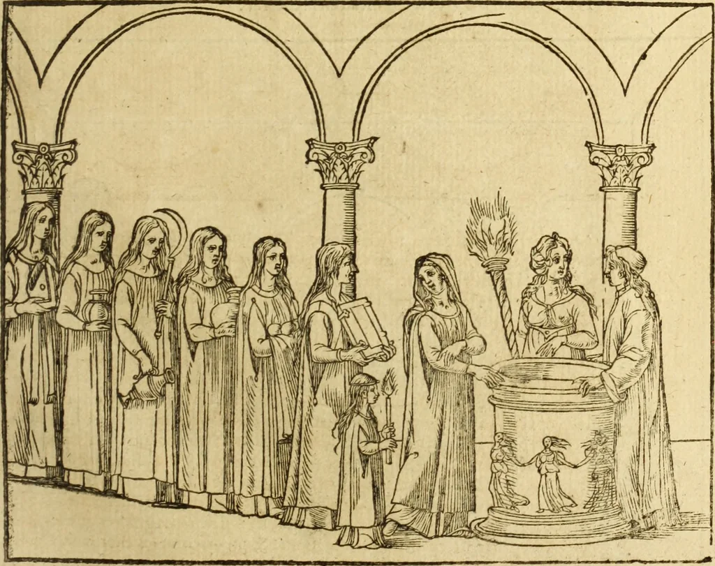 An illustration from Le tableav des riches inventions couuertes de voile des feintes amoureuses, qui sont representees dans le Songe de Poliphile, desvoilees des ombres d Songe & subtilement exposees par Beroalde, 1600, leaf 186