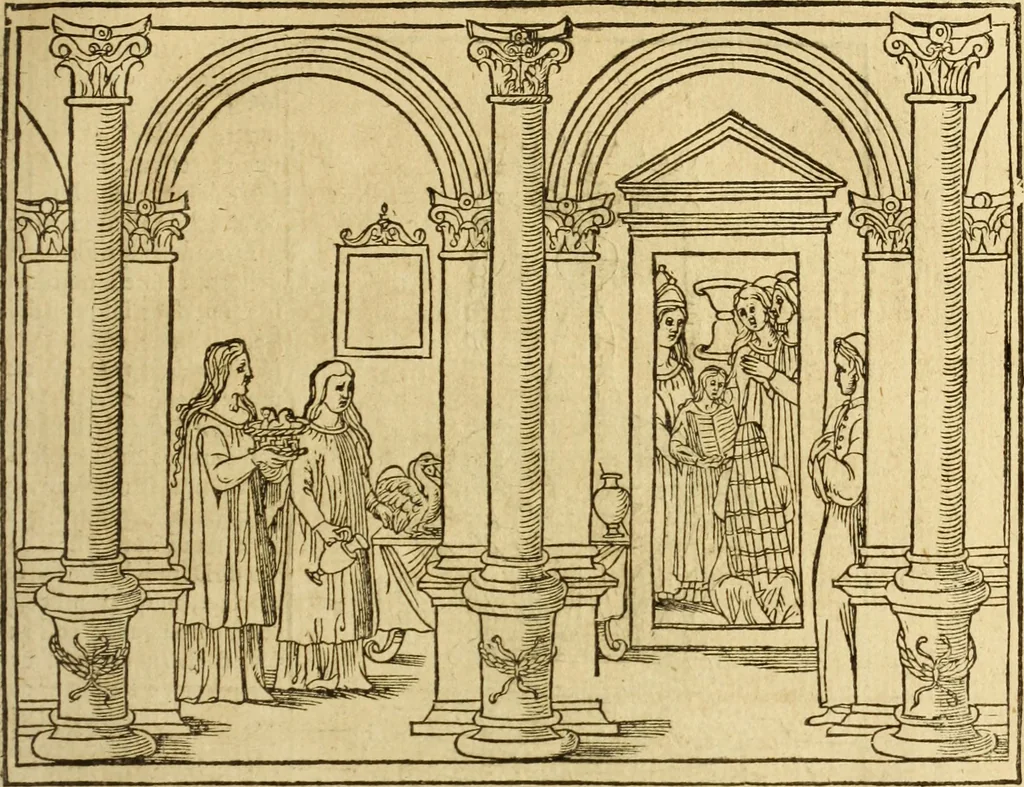 An illustration from Le tableav des riches inventions couuertes de voile des feintes amoureuses, qui sont representees dans le Songe de Poliphile, desvoilees des ombres d Songe & subtilement exposees par Beroalde, 1600, leaf 190