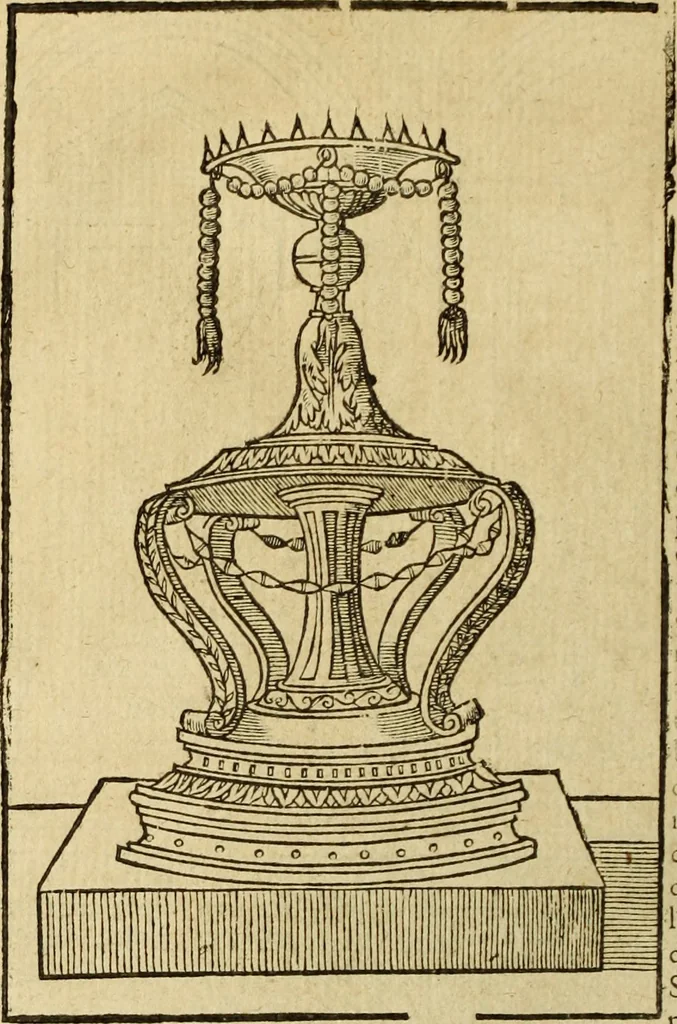 An illustration from Le tableav des riches inventions couuertes de voile des feintes amoureuses, qui sont representees dans le Songe de Poliphile, desvoilees des ombres d Songe & subtilement exposees par Beroalde, 1600, leaf 191