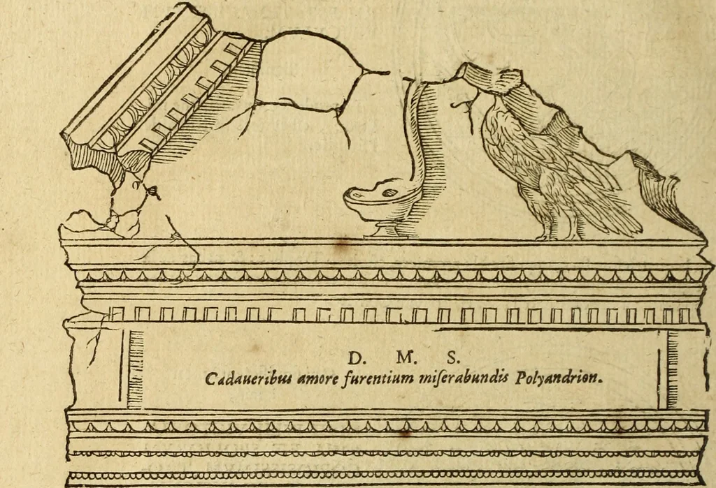 An illustration from Le tableav des riches inventions couuertes de voile des feintes amoureuses, qui sont representees dans le Songe de Poliphile, desvoilees des ombres d Songe & subtilement exposees par Beroalde, 1600, leaf 209