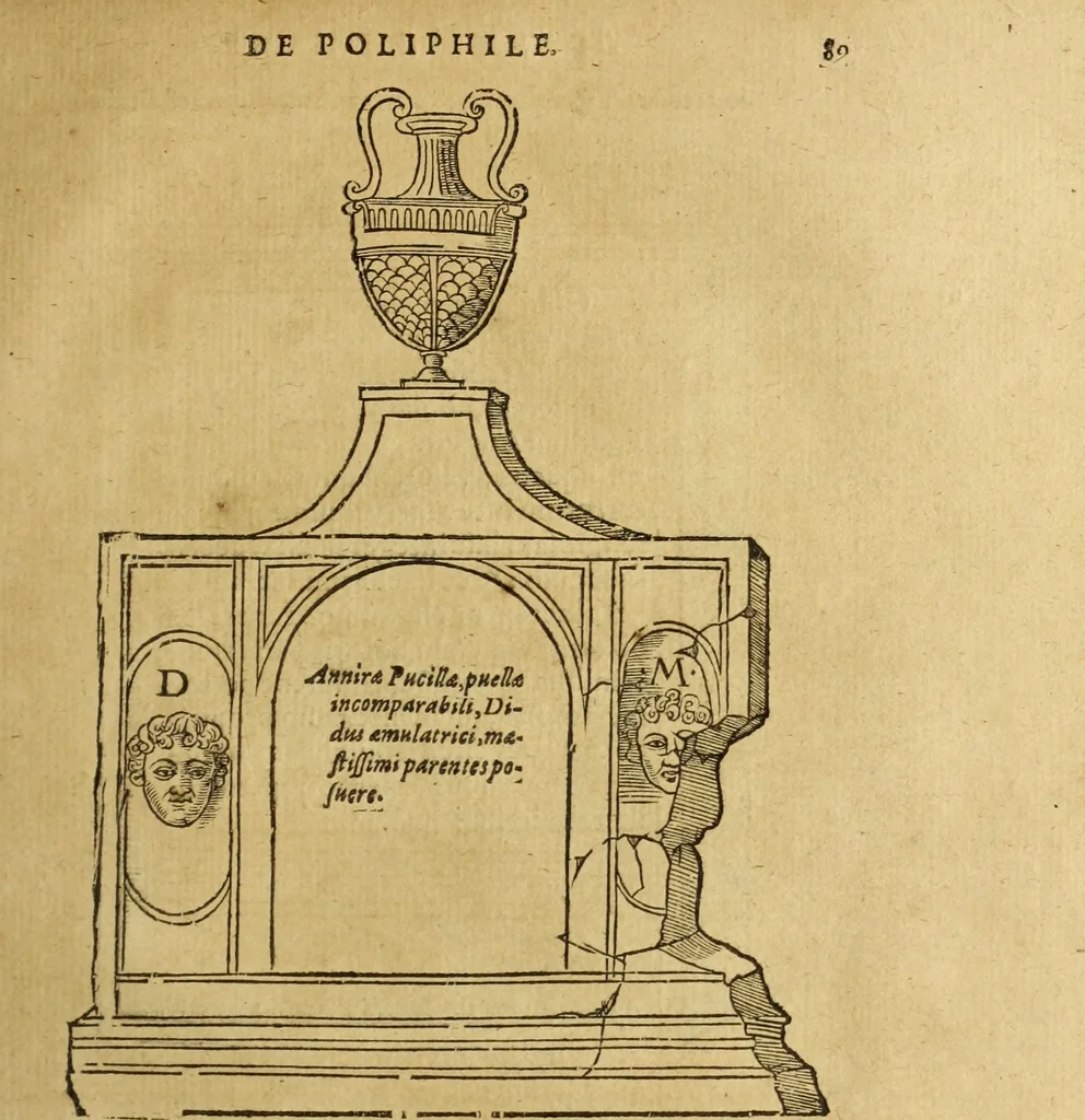 An illustration from Le tableav des riches inventions couuertes de voile des feintes amoureuses, qui sont representees dans le Songe de Poliphile, desvoilees des ombres d Songe & subtilement exposees par Beroalde, 1600, leaf 216