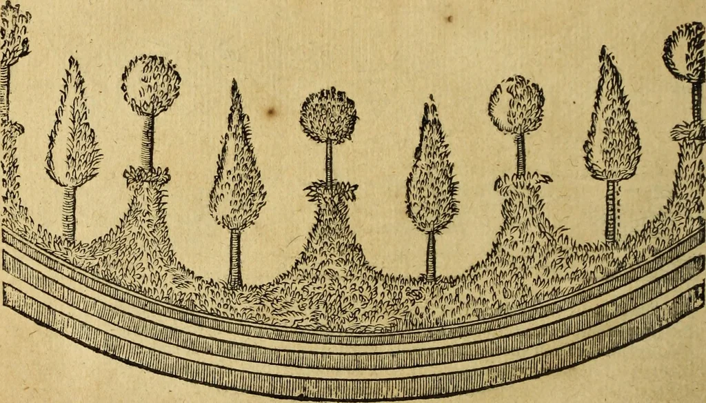 An illustration from Le tableav des riches inventions couuertes de voile des feintes amoureuses, qui sont representees dans le Songe de Poliphile, desvoilees des ombres d Songe & subtilement exposees par Beroalde, 1600, leaf 247