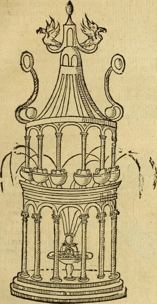 An illustration from Le tableav des riches inventions couuertes de voile des feintes amoureuses, qui sont representees dans le Songe de Poliphile, desvoilees des ombres d Songe & subtilement exposees par Beroalde, 1600, leaf 250