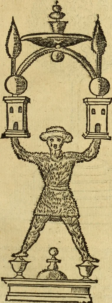 An illustration from Le tableav des riches inventions couuertes de voile des feintes amoureuses, qui sont representees dans le Songe de Poliphile, desvoilees des ombres d Songe & subtilement exposees par Beroalde, 1600, leaf 252