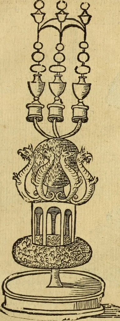 An illustration from Le tableav des riches inventions couuertes de voile des feintes amoureuses, qui sont representees dans le Songe de Poliphile, desvoilees des ombres d Songe & subtilement exposees par Beroalde, 1600, leaf 254