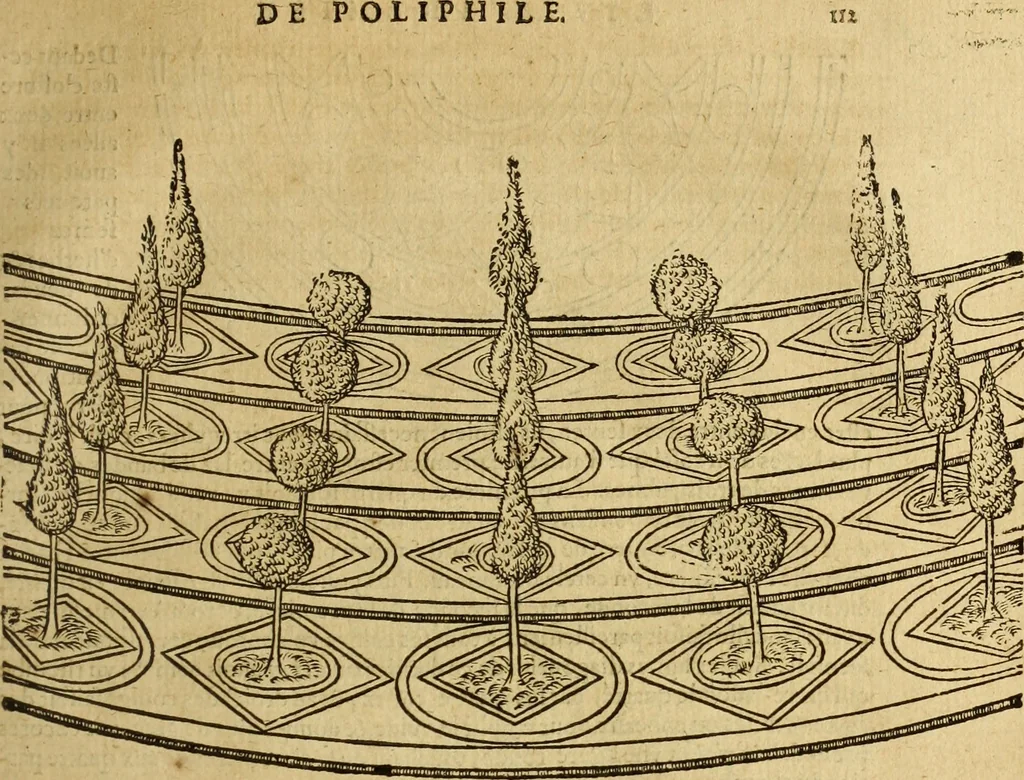 An illustration from Le tableav des riches inventions couuertes de voile des feintes amoureuses, qui sont representees dans le Songe de Poliphile, desvoilees des ombres d Songe & subtilement exposees par Beroalde, 1600, leaf 262