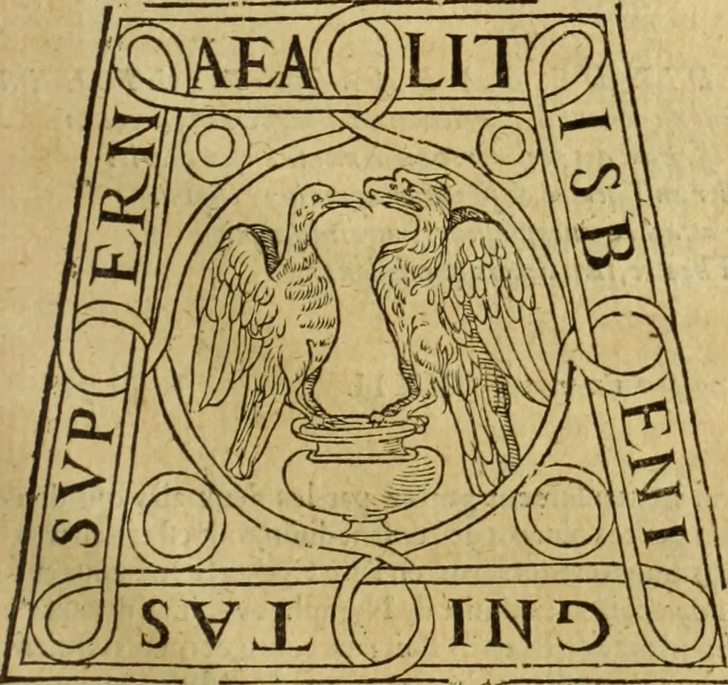 An illustration from Le tableav des riches inventions couuertes de voile des feintes amoureuses, qui sont representees dans le Songe de Poliphile, desvoilees des ombres d Songe & subtilement exposees par Beroalde, 1600, leaf 266