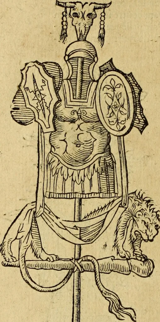 An illustration from Le tableav des riches inventions couuertes de voile des feintes amoureuses, qui sont representees dans le Songe de Poliphile, desvoilees des ombres d Songe & subtilement exposees par Beroalde, 1600, leaf 269