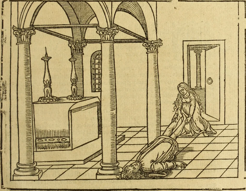 An illustration from Le tableav des riches inventions couuertes de voile des feintes amoureuses, qui sont representees dans le Songe de Poliphile, desvoilees des ombres d Songe & subtilement exposees par Beroalde, 1600, leaf 308
