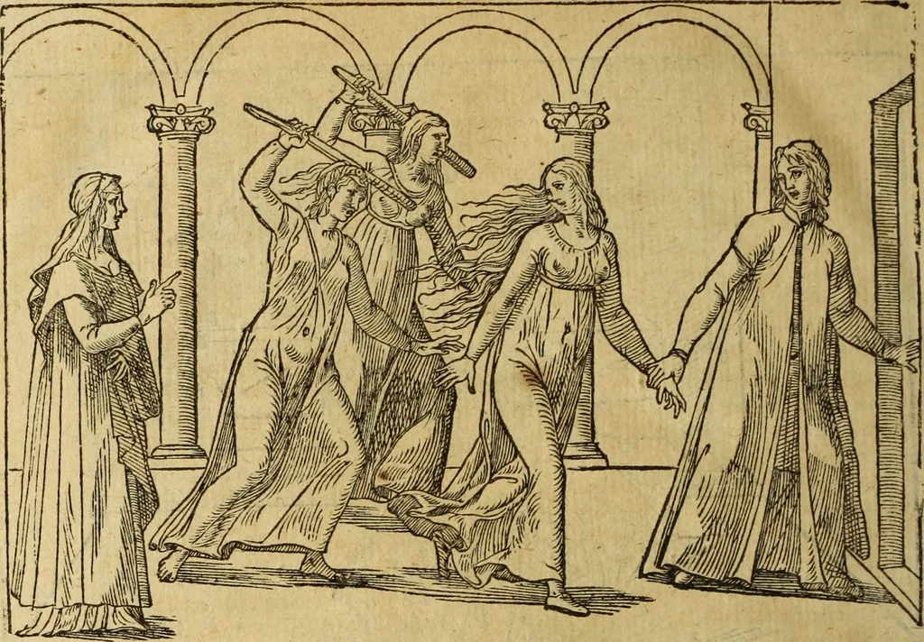 An illustration from Le tableav des riches inventions couuertes de voile des feintes amoureuses, qui sont representees dans le Songe de Poliphile, desvoilees des ombres d Songe & subtilement exposees par Beroalde, 1600, leaf 323