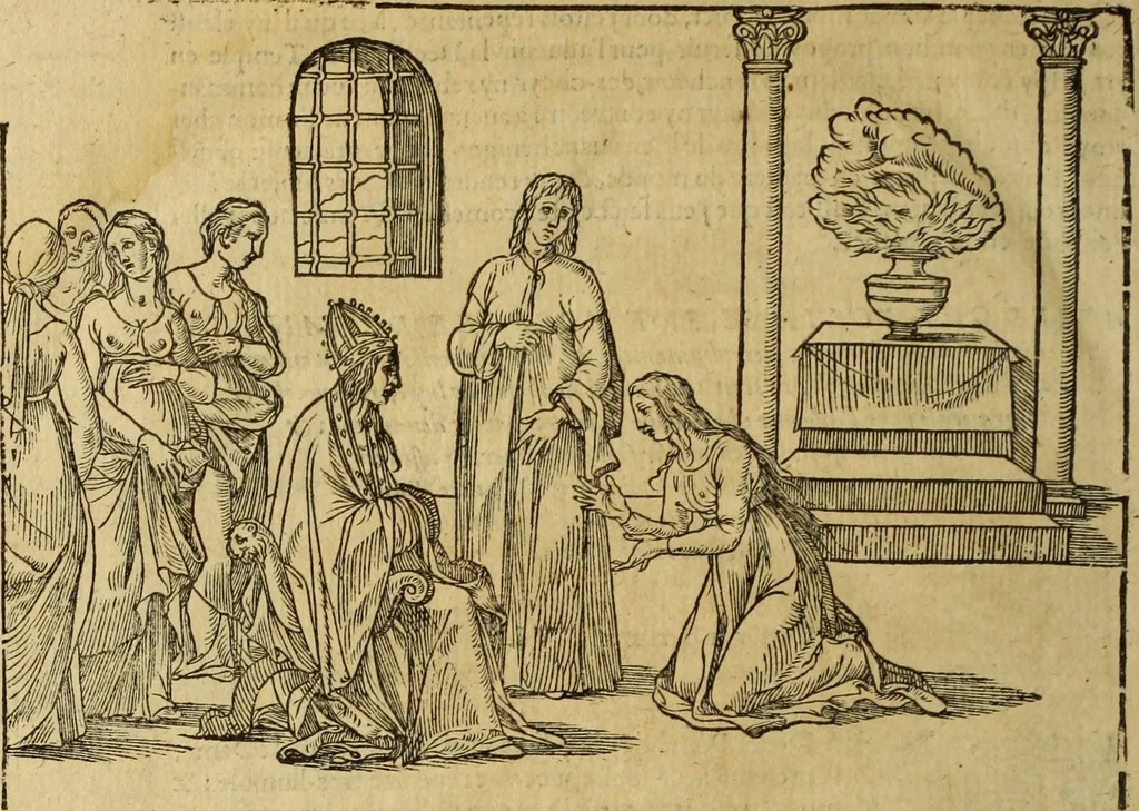 An illustration from Le tableav des riches inventions couuertes de voile des feintes amoureuses, qui sont representees dans le Songe de Poliphile, desvoilees des ombres d Songe & subtilement exposees par Beroalde, 1600, leaf 327