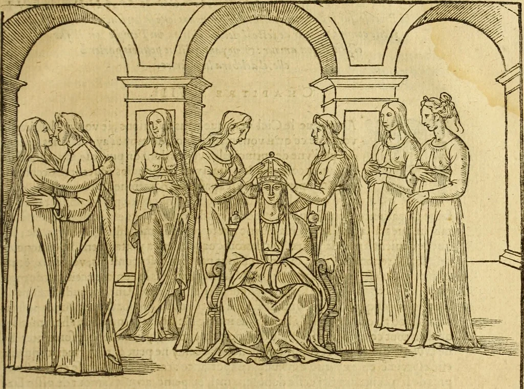 An illustration from Le tableav des riches inventions couuertes de voile des feintes amoureuses, qui sont representees dans le Songe de Poliphile, desvoilees des ombres d Songe & subtilement exposees par Beroalde, 1600, leaf 330
