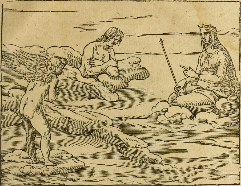An illustration from Le tableav des riches inventions couuertes de voile des feintes amoureuses, qui sont representees dans le Songe de Poliphile, desvoilees des ombres d Songe & subtilement exposees par Beroalde, 1600, leaf 340
