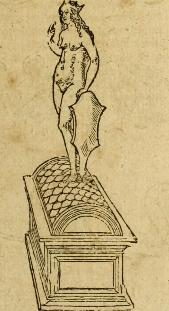 An illustration from Le tableav des riches inventions couuertes de voile des feintes amoureuses, qui sont representees dans le Songe de Poliphile, desvoilees des ombres d Songe & subtilement exposees par Beroalde, 1600, leaf 52