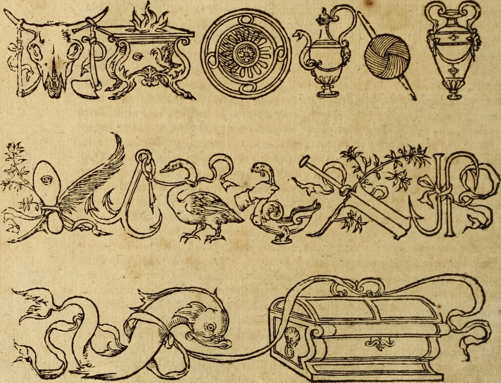 An illustration from Le tableav des riches inventions couuertes de voile des feintes amoureuses, qui sont representees dans le Songe de Poliphile, desvoilees des ombres d Songe & subtilement exposees par Beroalde, 1600, leaf 53