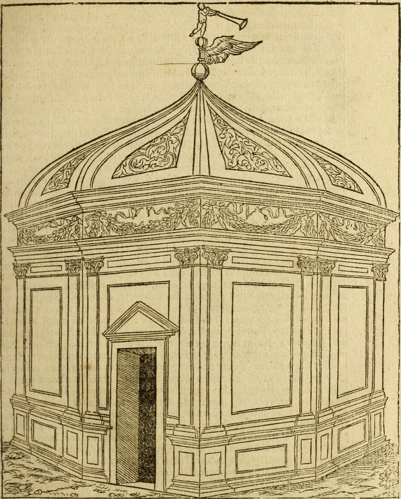 An illustration from Le tableav des riches inventions couuertes de voile des feintes amoureuses, qui sont representees dans le Songe de Poliphile, desvoilees des ombres d Songe & subtilement exposees par Beroalde, 1600, leaf 88