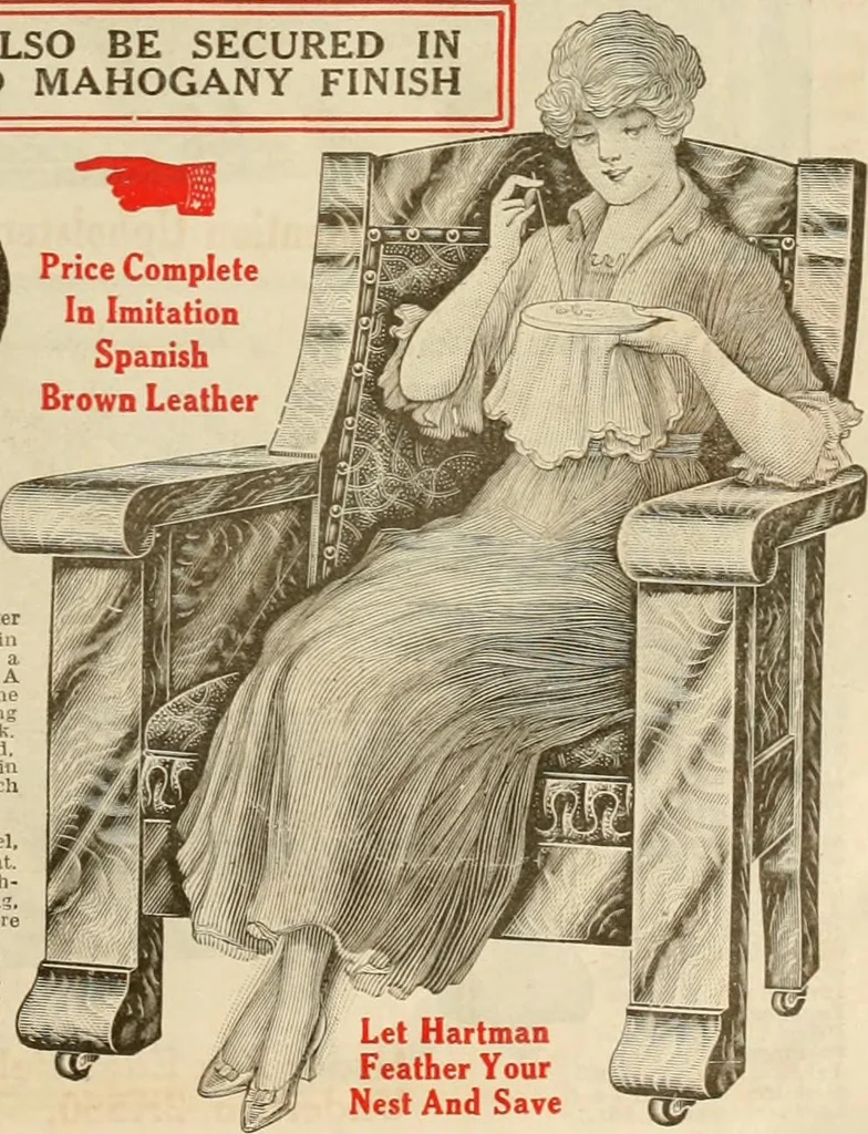 An illustration from Let Hartman feather your nest., 1916, leaf 132