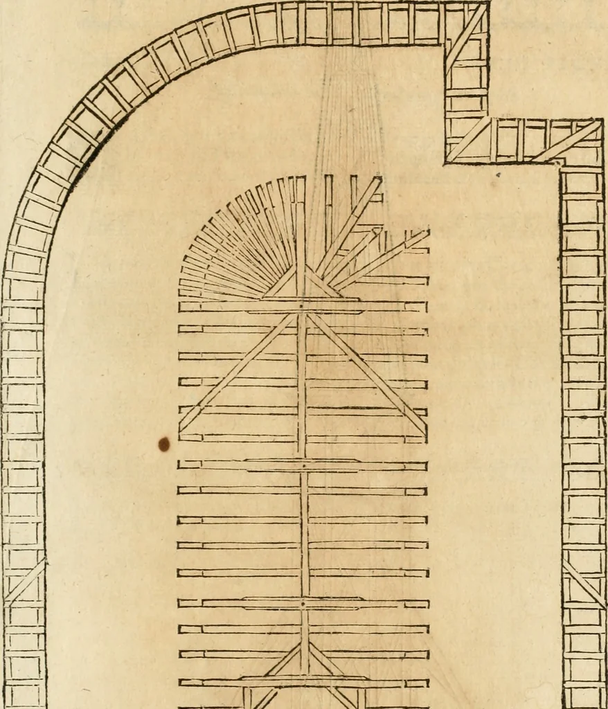 An illustration from Le theatre de l'art de charpentier : enrichi de diuerses figures, auec l'interpretation dicelles faict & dresse, 1627, leaf 134
