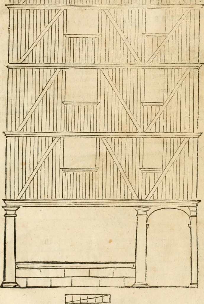 An illustration from Le theatre de l'art de charpentier : enrichi de diuerses figures, auec l'interpretation dicelles faict & dresse, 1627, leaf 17