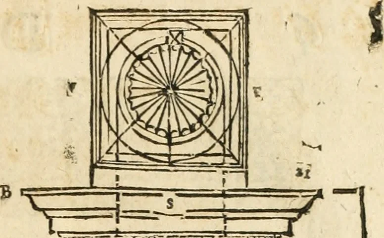 An illustration from Le theatre de l'art de charpentier : enrichi de diuerses figures, auec l'interpretation dicelles faict & dresse, 1627, leaf 184