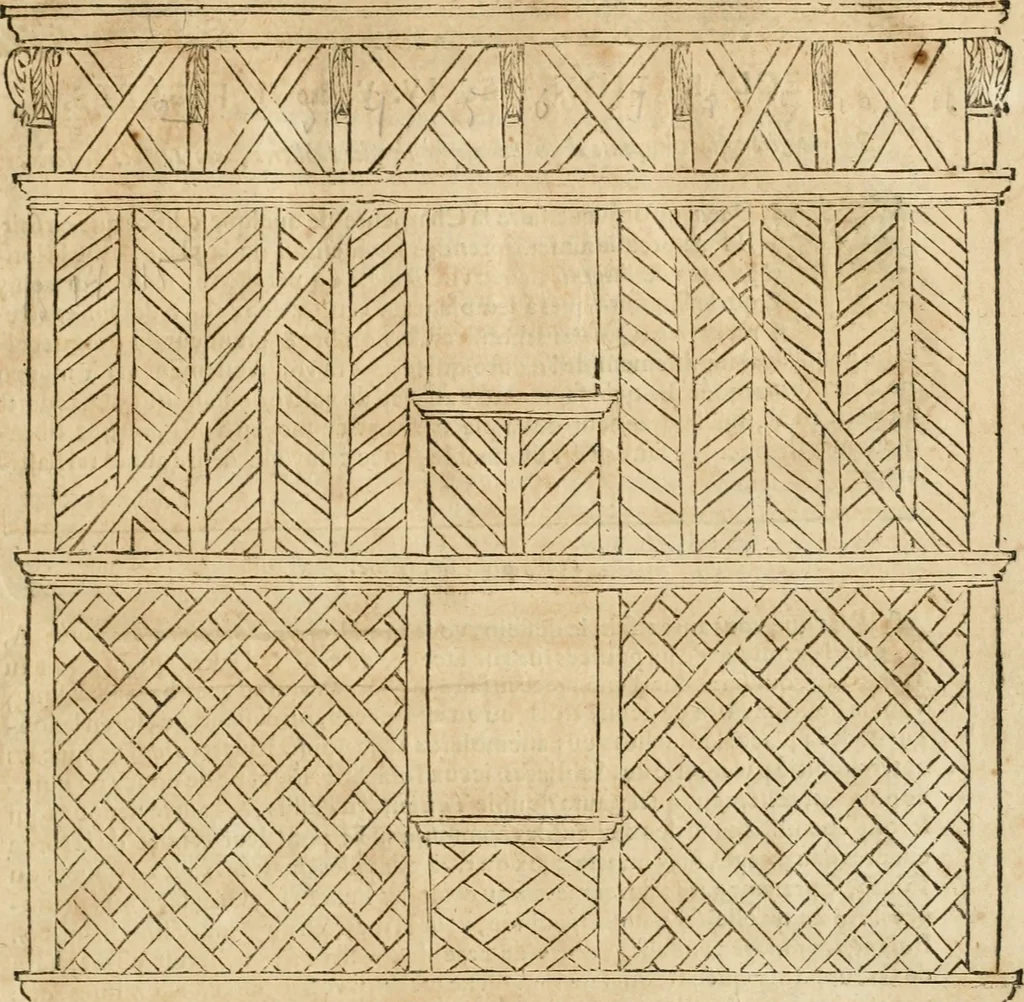 An illustration from Le theatre de l'art de charpentier : enrichi de diuerses figures, auec l'interpretation dicelles faict & dresse, 1627, leaf 20