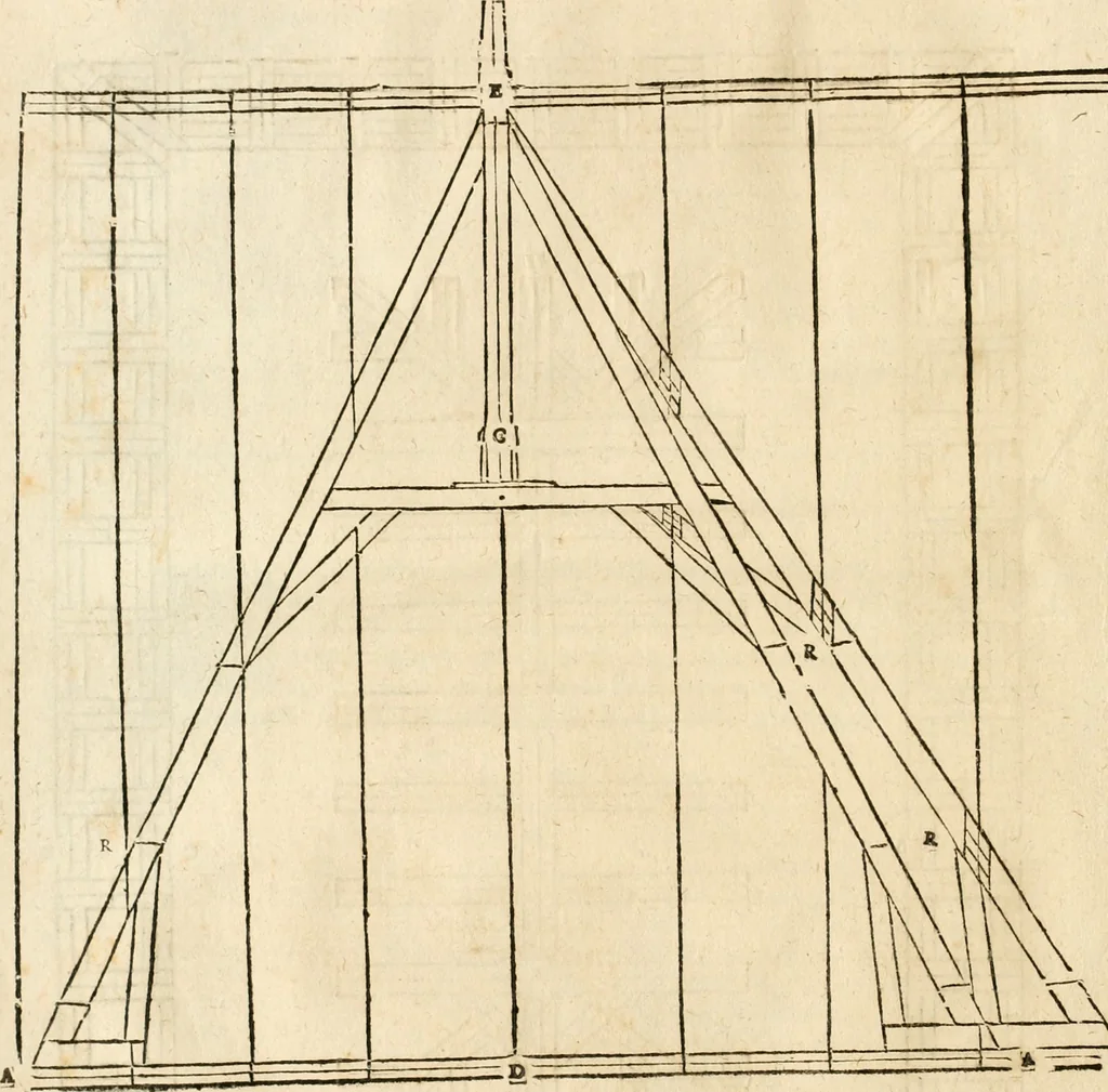 An illustration from Le theatre de l'art de charpentier : enrichi de diuerses figures, auec l'interpretation dicelles faict & dresse, 1627, leaf 35