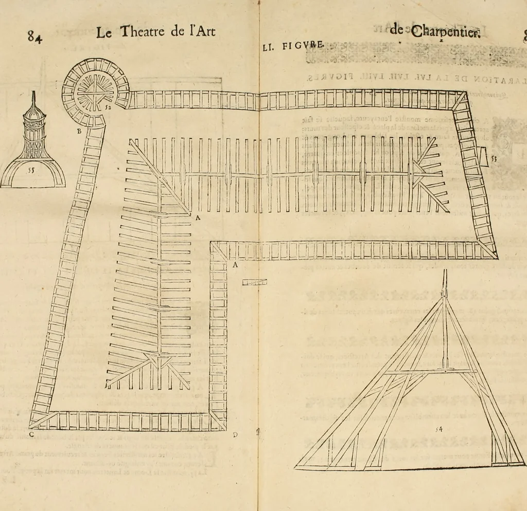 An illustration from Le theatre de l'art de charpentier : enrichi de diuerses figures, auec l'interpretation dicelles faict & dresse, 1627, leaf 88