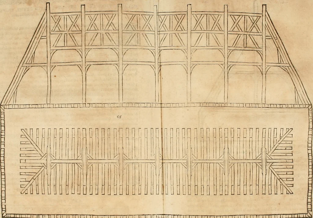 An illustration from Le theatre de l'art de charpentier : enrichi de diuerses figures, auec l'interpretation dicelles faict & dresse, 1627, leaf 96