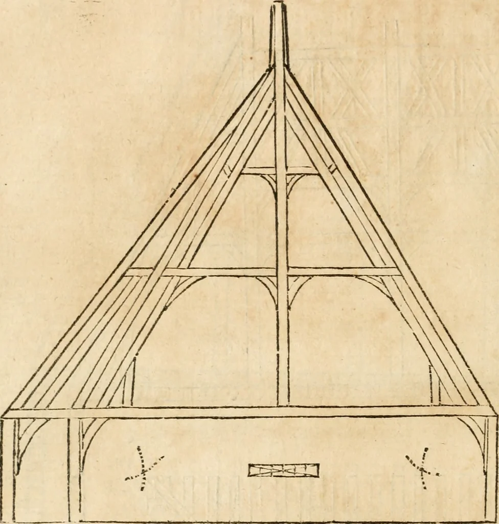 An illustration from Le theatre de l'art de charpentier : enrichi de diuerses figures, auec l'interpretation dicelles faict & dresse, 1627, leaf 97